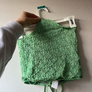 Green knit halter top. Super cute. Worn a couple times!